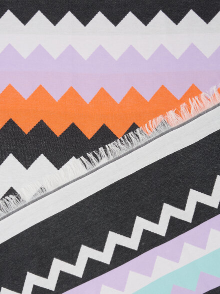 Best fouta bath towel 140x180 cm zig zag in cotton, Multicoloured  - 1E3SP99138100