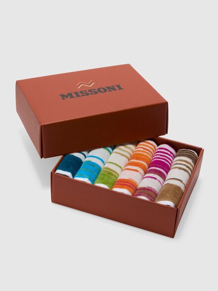 Caja de 6 toallitas Fiammetta 30x30 cm con diseño zig zag, Multicolor  - 1E3SP99163100