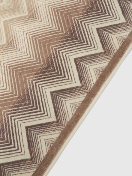 Marea Bath Mat 100% cotton with chevron pattern 70x160 cm 1000 gr/m&sup2;, Beige - 1E3SP99167211