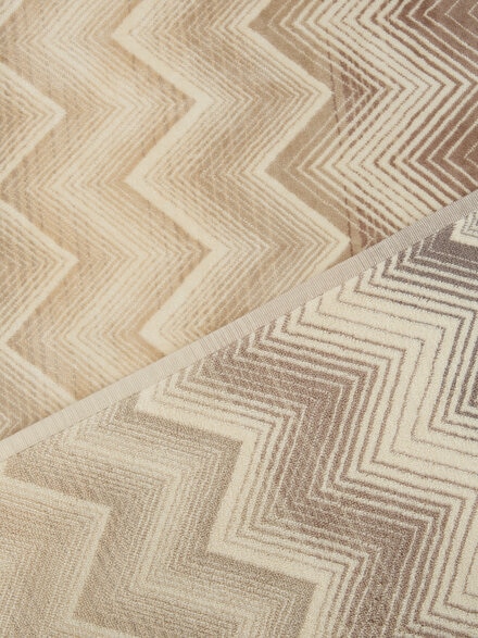 Marea Bath Mat 100% cotton with chevron pattern 70x160 cm 1000 gr/m&sup2;, Beige - 1E3SP99167211