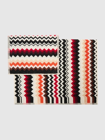 Two-piece Best bath set in cotton terry, Red & Multicoloured - 1E3SP99168156