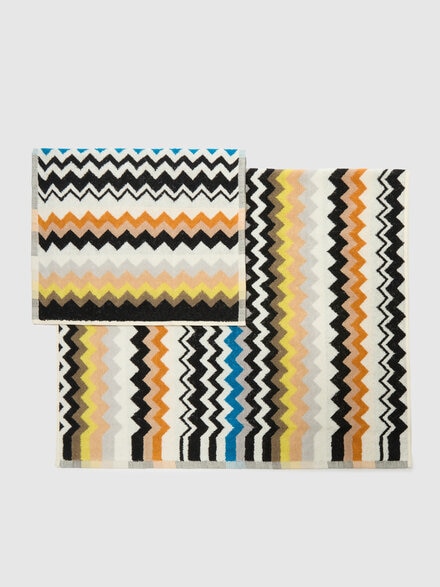 Two-piece Best bath set in cotton terry, Black Multicoloured  - 1E3SP99168160
