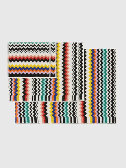 Five-piece Bath bath set in cotton terry, Multicoloured  - 1E3SP99169100