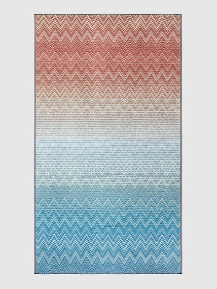 Stone Beach Towel 100% cotton 180x100 cm with chevron and horizontal stripes pattern, Multicoloured  - 1E3SP99178100
