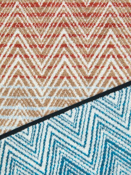 Stone Beach Towel 100% cotton 180x100 cm with chevron and horizontal stripes pattern, Multicoloured  - 1E3SP99178100