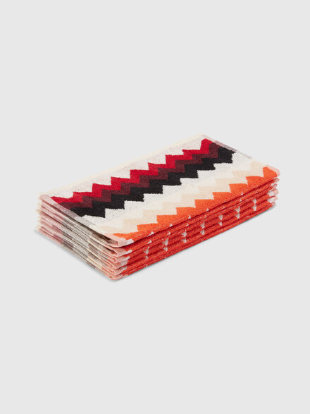 Set de six lavettes Best en pur coton, Rouge & Multicolore - 1E3SP99183156