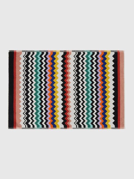 100% cotton bath mat with chevron pattern, Multicoloured  - 1E3SP99184100