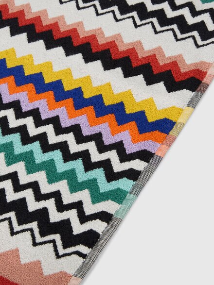 100% cotton bath mat with chevron pattern, Multicoloured  - 1E3SP99184100