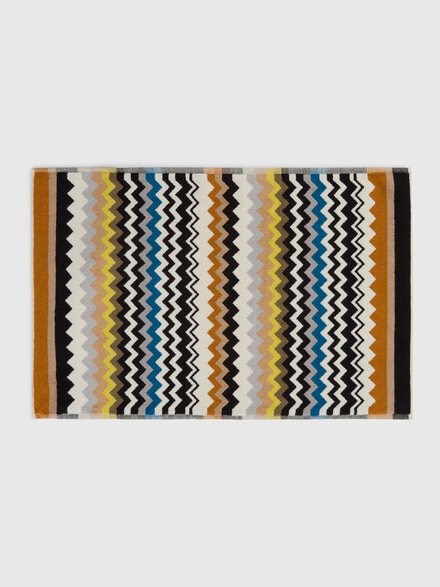 100% cotton bath mat with chevron pattern, Black Multicoloured  - 1E3SP99184160