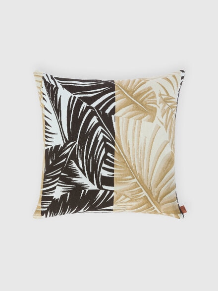 Bali Outdoor Cushion 60x60 cm in 100% cotton with tropical pattern, Brown - 1E4CU0070138