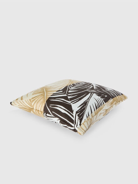 Bali Outdoor Cushion 60x60 cm in 100% cotton with tropical pattern, Brown - 1E4CU0070138