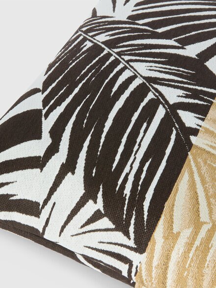 Bali Outdoor Cushion 60x60 cm in 100% cotton with tropical pattern, Brown - 1E4CU0070138