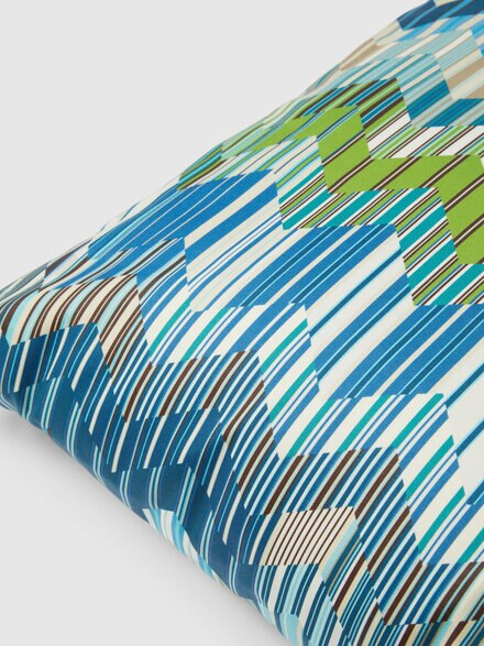 Costiera Outdoor Cushion 60x60 cm with zig zag pattern, Blue & Multicoloured  - 1E4CU00705174