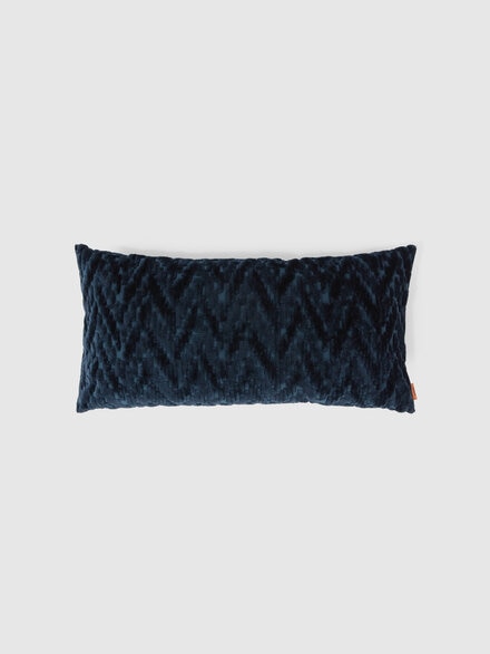 Fossile Indoor Cushion 30x60 cm with chevron pattern, Blue - 1E4CU0070850