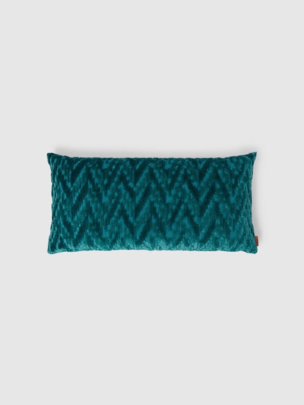 Fossile Indoor Cushion 30x60 cm with chevron pattern, Blue - 1E4CU0070874