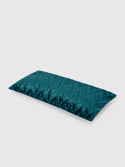 Fossile Indoor Cushion 30x60 cm with chevron pattern, Blue - 1E4CU0070874