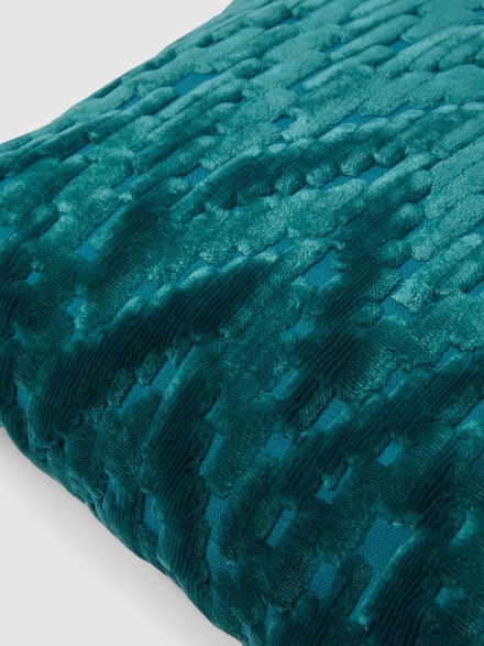 Fossile Indoor Cushion 30x60 cm with chevron pattern, Blue - 1E4CU0070874