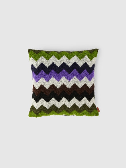Riccio Indoor Cushion 40x40 cm with chevron pattern, Multicoloured  - 1E4CU00713100