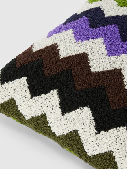Riccio Indoor Cushion 40x40 cm with chevron pattern, Multicoloured  - 1E4CU00713100