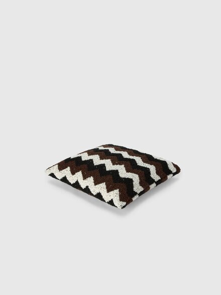 Riccio Indoor Cushion 40x40 cm with chevron pattern, Black & White - 1E4CU00713601
