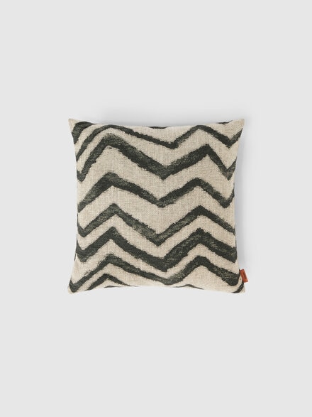 Graffiti Indoor Cushion 40x40 cm with chevron pattern, Beige & Multicoloured  - 1E4CU00714172