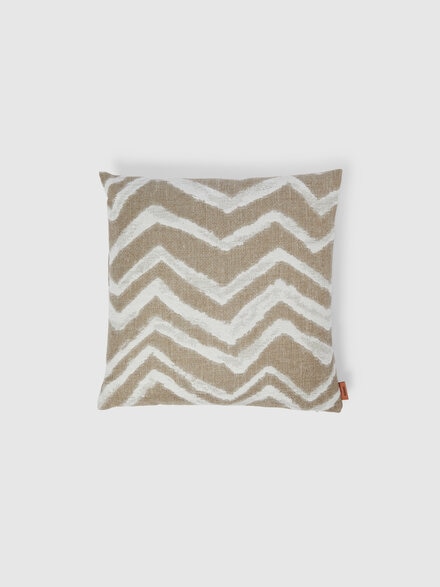 Graffiti Indoor Cushion 40x40 cm with chevron pattern, Beige - 1E4CU00714211