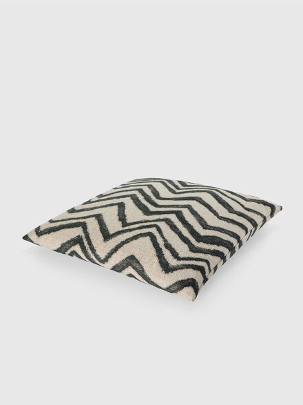 Graffiti Indoor Cushion 60x60 cm with chevron pattern, Beige & Multicoloured  - 1E4CU00716172