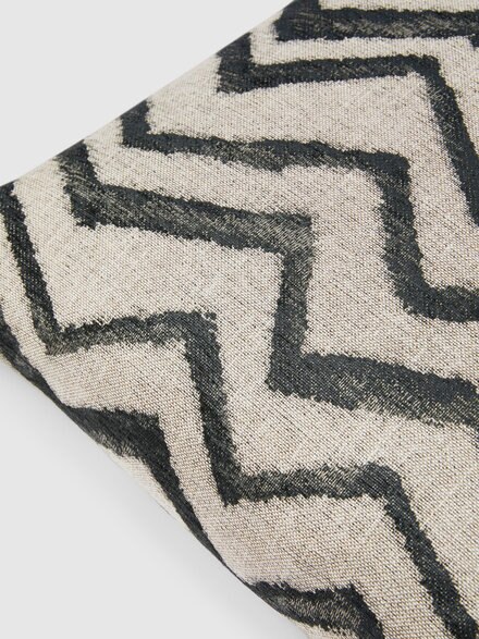 Graffiti Indoor Cushion 60x60 cm with chevron pattern, Beige & Multicoloured  - 1E4CU00716172
