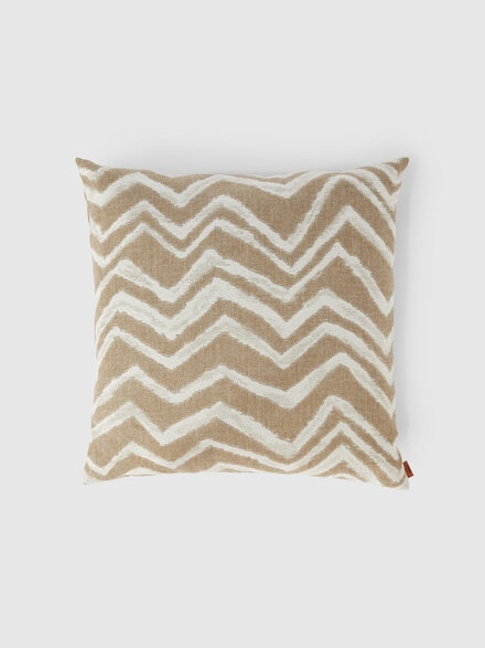 Graffiti Indoor Cushion 60x60 cm with chevron pattern, Beige - 1E4CU00716211
