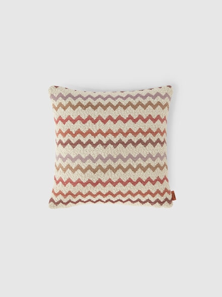 Capri Outdoor Cushion 40x40 cm with zig zag pattern, Red & Multicoloured - 1E4CU00726156