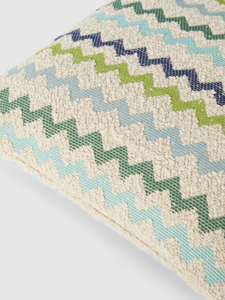 Capri Outdoor Cushion 40x40 cm with zig zag pattern, Green & Multicoloured  - 1E4CU00726165