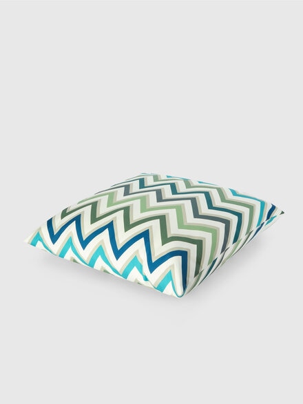 Outdoor cushion Watamu 60x60 cm in technical fabric zig zag, Green & Multicoloured  - 1E4CU00729161