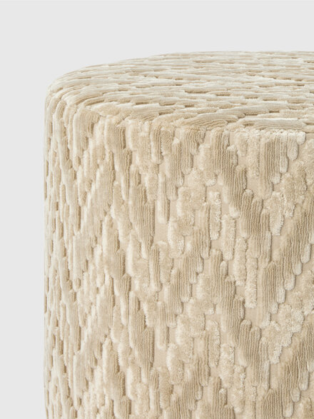 Fossile Indoor Cylinder Cushion 40x30 cm with chevron pattern, Beige - 1E4LV0000848