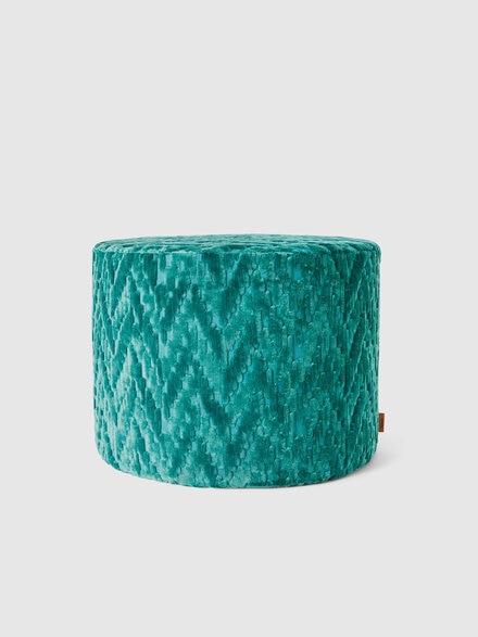 Cilindro da interno Fossile 40x30 cm con motivo chevron, Blu - 1E4LV0000874