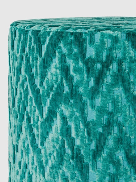 Fossile Indoor Cylinder Cushion 40x30 cm with chevron pattern, Blue - 1E4LV0000874
