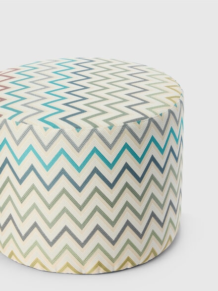 Watamu Indoor Cylinder Pouf 40x30 cm with zig zag pattern, Multicoloured  - 1E4LV00019100