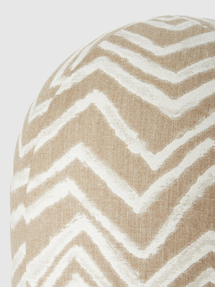 Graffiti Indoor Panettone Pouf 50x50 cm with zig zag pattern, Beige - 1E4LV00026211