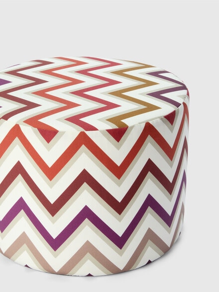 Outdoor pouf Watamu 40x30 cm in technical fabric zig zag, Red & Multicoloured - 1E4LV00027156