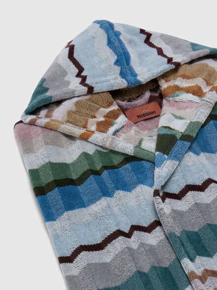 Accappatoio Eva in spugna di cotone con cappuccio, Multicolore  - 1F3AC99105100