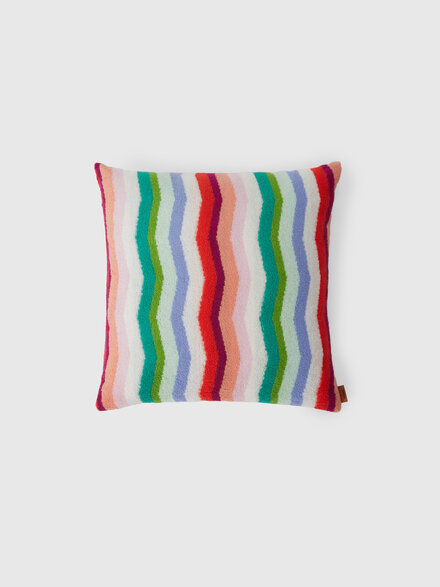 Coussin en &eacute;ponge &agrave; motif zigzag, Multicolore  - 1F3CU00710100