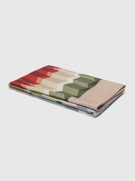 Cervinia virgin wool and modal plaid 133x179 cm, Beige & Multicoloured  - 1F3PL99102148