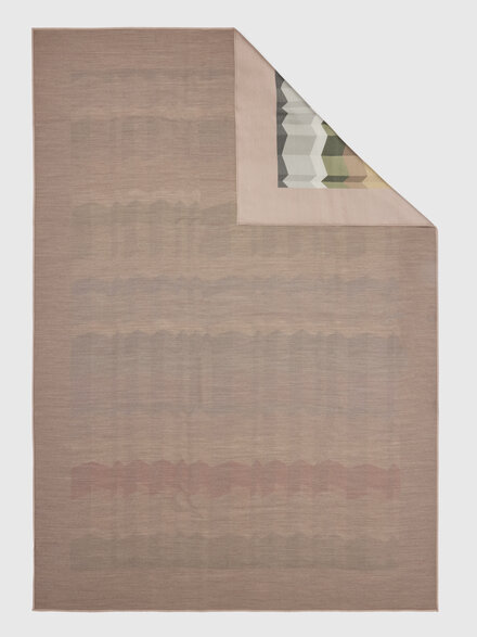 Cervinia virgin wool and modal plaid 133x179 cm, Beige & Multicoloured  - 1F3PL99102148
