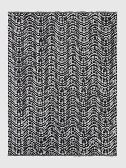 Plaid Bormio en laine et viscose 140x190 cm, Noir & Blanc - 1F3PL99103601