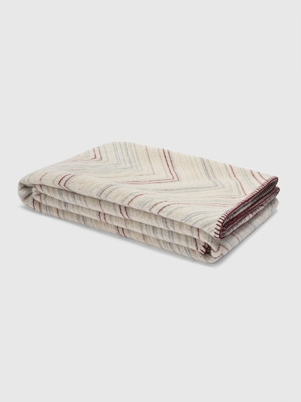 Catullo 130x190 cm wool and cashmere blanket, Beige & Multicoloured  - 1F3PL99107148