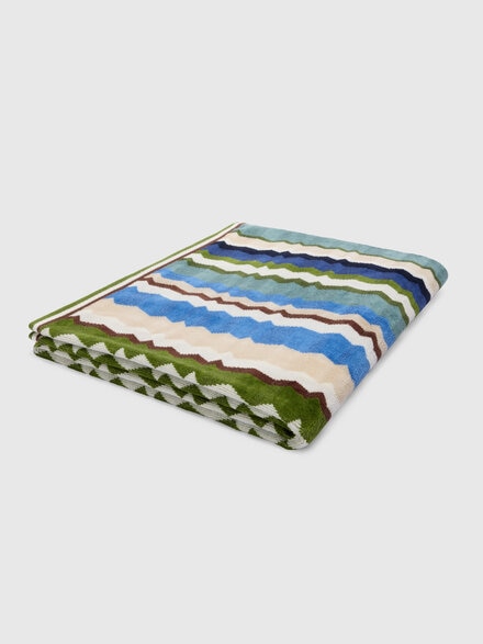 Eva cotton terry bath towel 100x150 cm, Turquoise Multicoloured  - 1F3SP99118170
