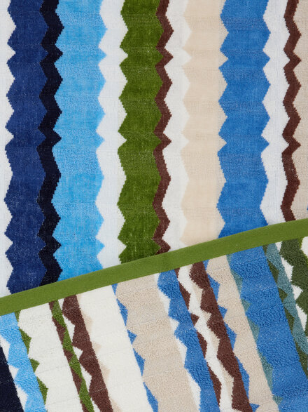 Eva cotton terry bath towel 100x150 cm, Turquoise Multicoloured  - 1F3SP99118170