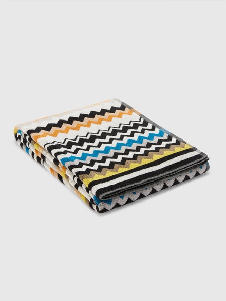 Best cotton terry beach towel 180x100 cm, Black & Multicoloured - 1F3SP99126160