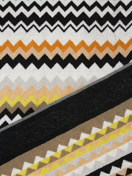 Best cotton terry beach towel 180x100 cm, Black & Multicoloured - 1F3SP99126160