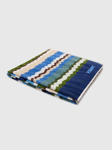 Eva Beach Towel in 100% Cotton 180x100 cm, Turquoise Multicoloured  - 1F3SP99129170