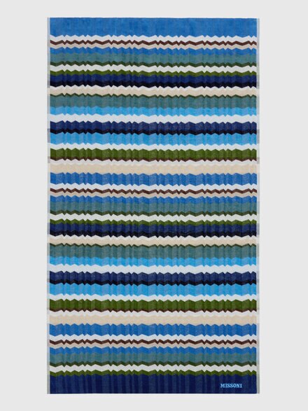 Eva Beach Towel in 100% Cotton 180x100 cm, Turquoise Multicoloured  - 1F3SP99129170